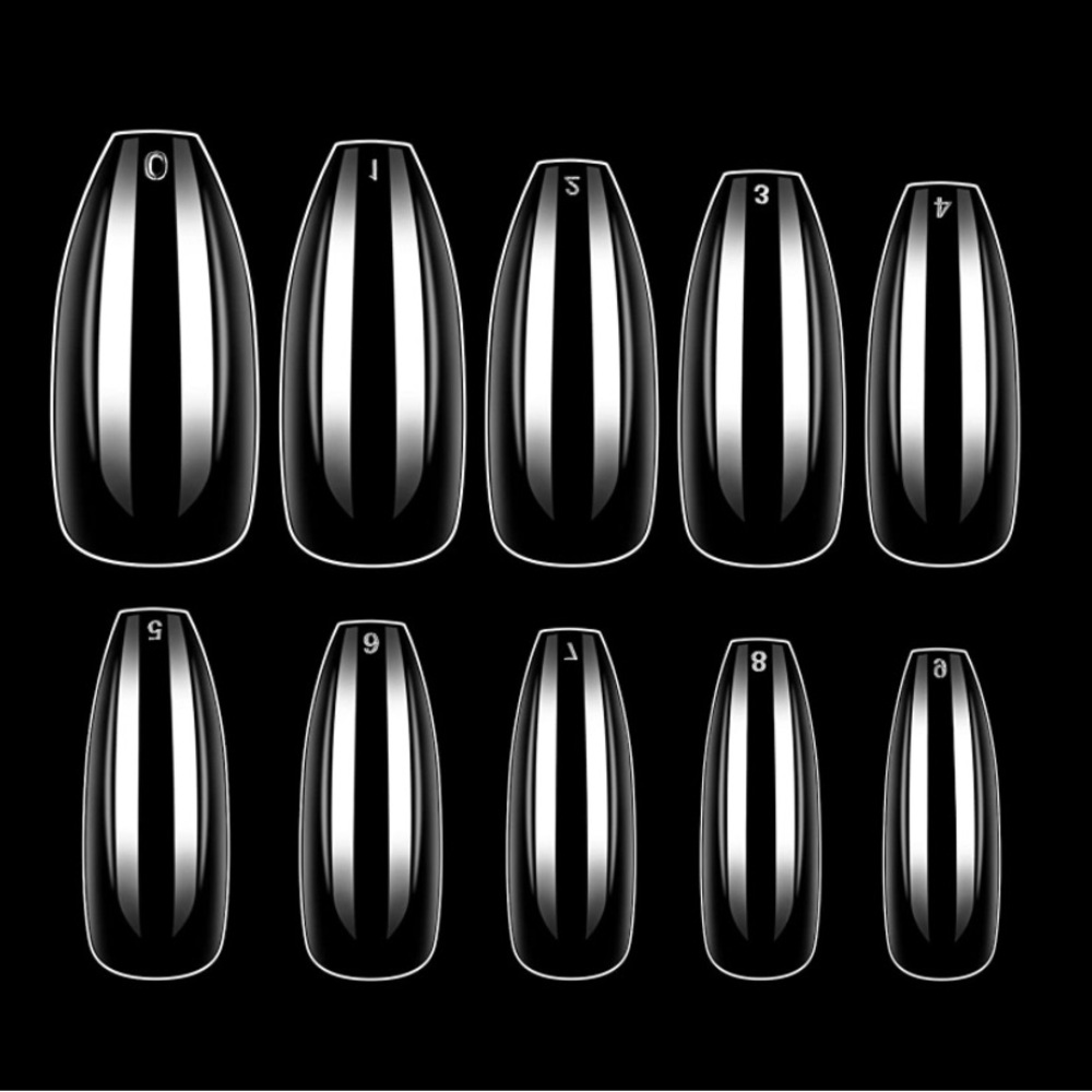 Makartt Clear Coffin Nails 500pcs Long Press on Nails